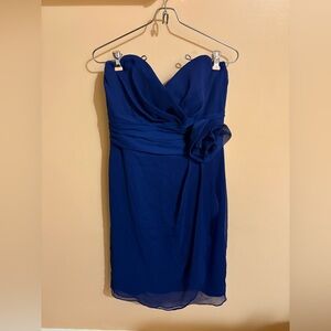 Lela Rose Bridesmaid blue strapless mini dress